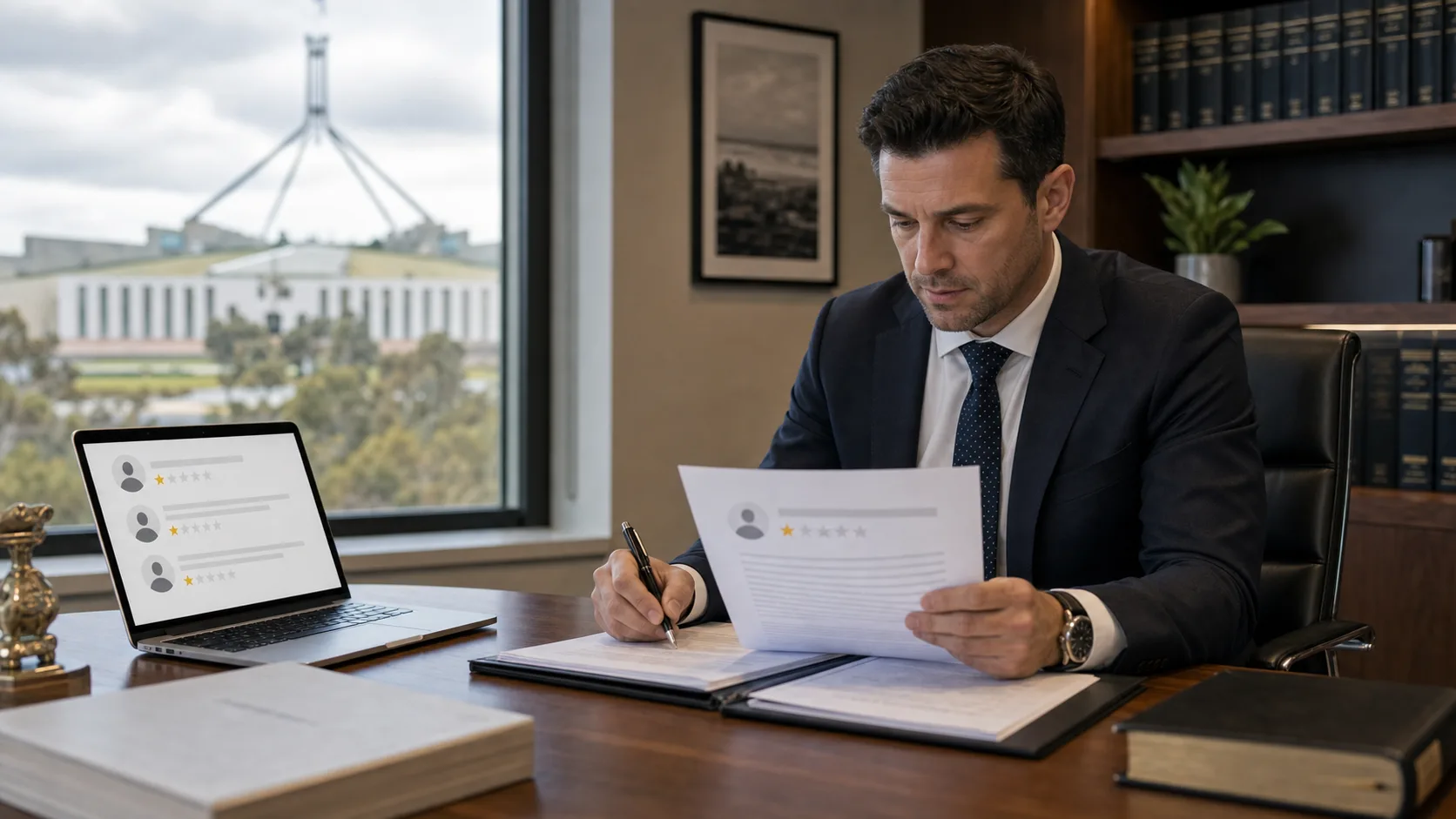Australian lawyer drafting a concerns notice for a defamatory Google review