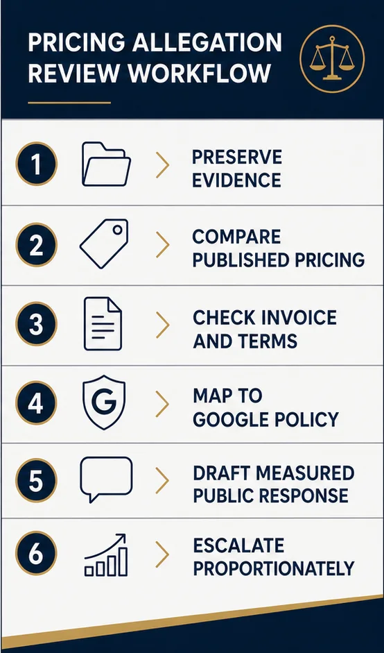 Google Reviews Alleging Hidden Fees Or Overcharging: Response And Removal Strategy In Australia