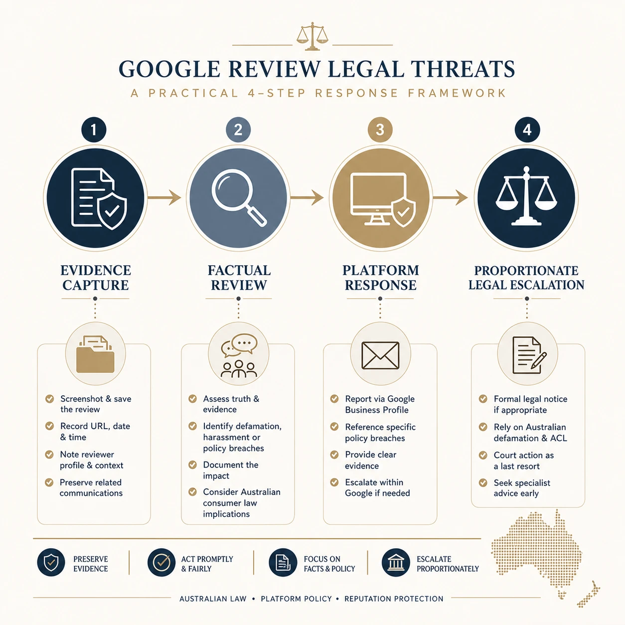 Groundless Legal Threats Over Google Reviews In Australia: Safer Removal Strategy