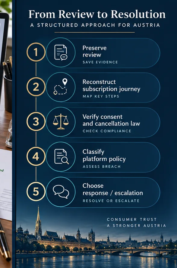 Google Review Alleging Automatic Renewal Or Impossible Cancellation In Austria: Evidence And Removal Strategy