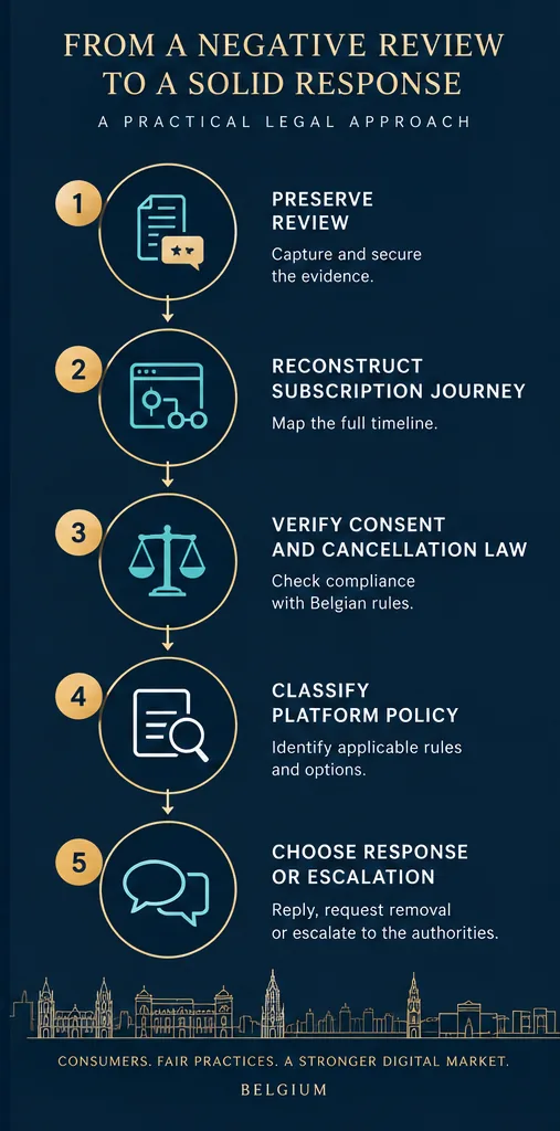 Google Review Alleging Automatic Renewal Or Impossible Cancellation In Belgium: Evidence And Removal Strategy