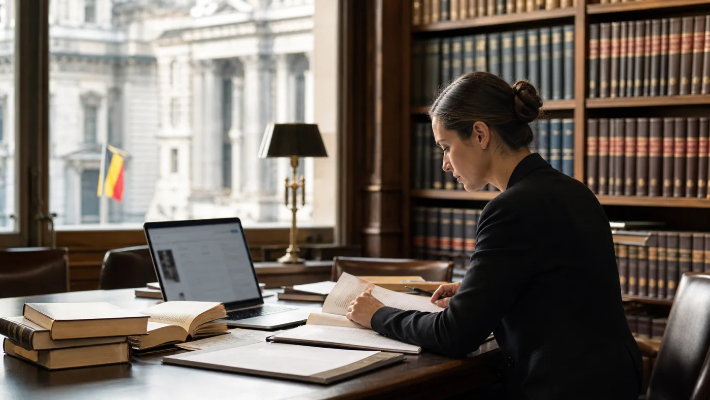 Belgische juridische bibliotheek met jurisprudentie over laster en online reputatie