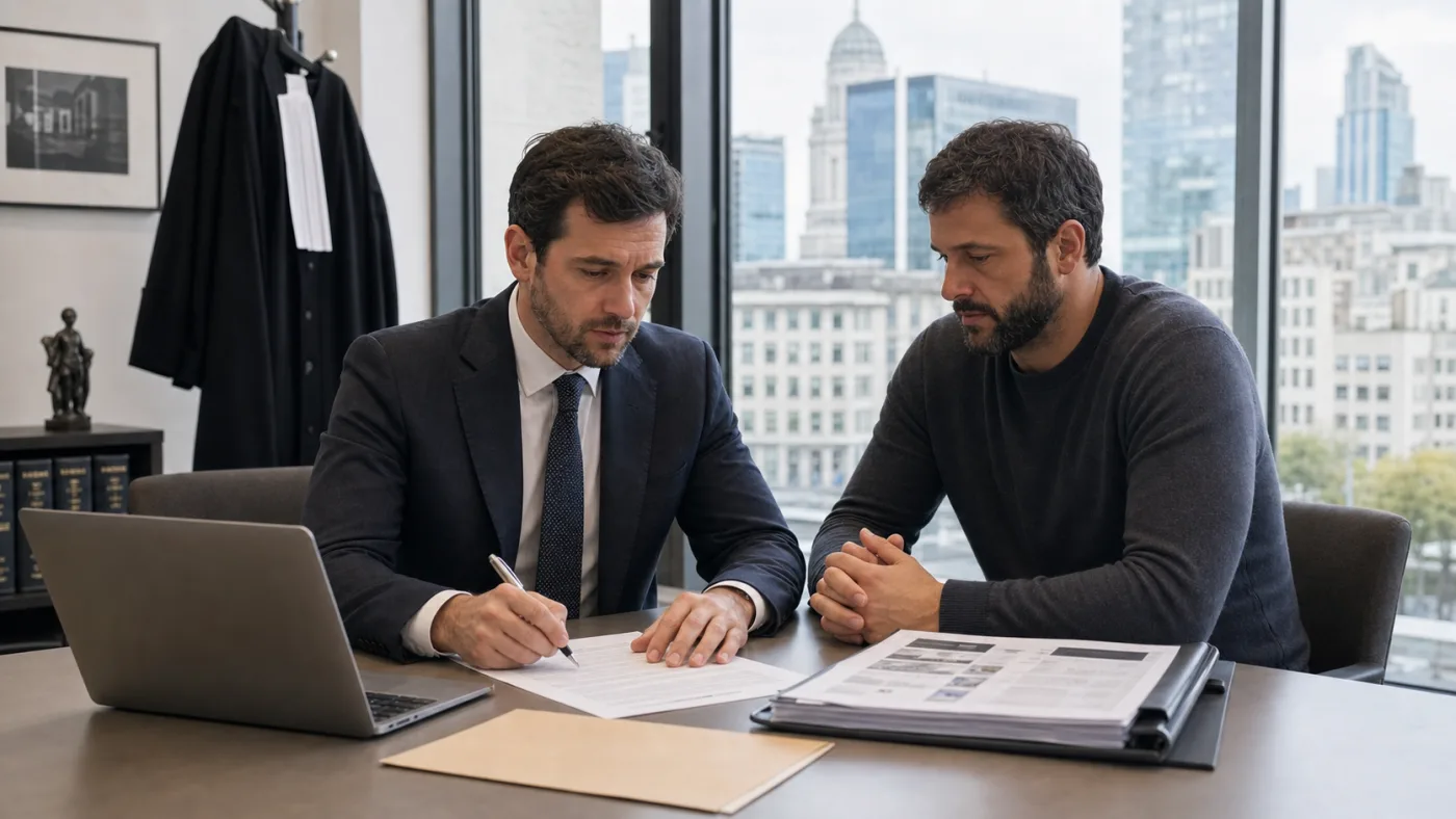 Belgian lawyer preparing a Google review policy report and legal notice in Brussels