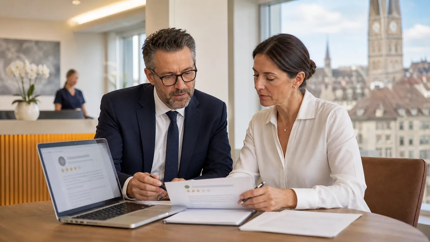 Cabinet belge préparant une réponse mesurée à un avis Google nuisible à Namur