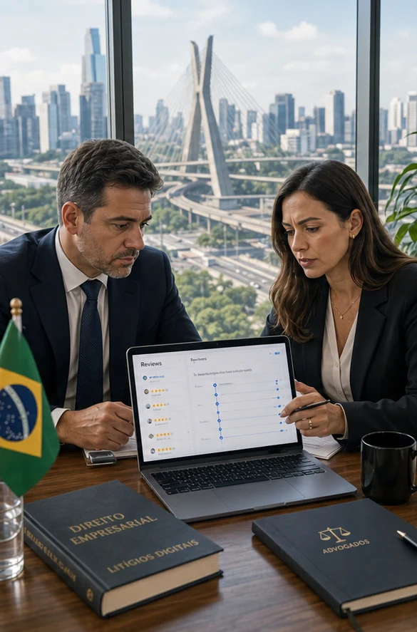 Google Review acusando uma empresa de supressão de comentários em Brasil