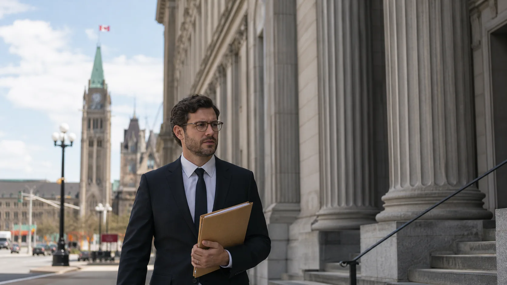Palais de justice canadien représentant les règles de diffamation