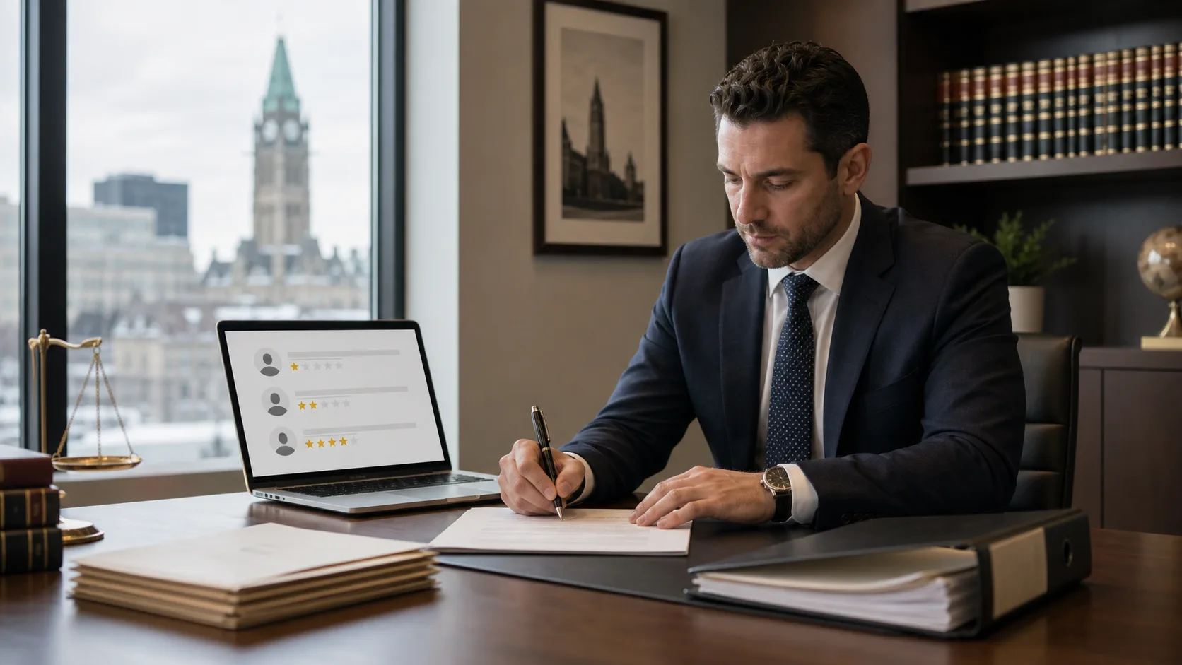 Canadian lawyer drafting a legal notice for a defamatory Google review