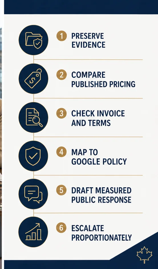 Google Reviews Alleging Hidden Fees Or Overcharging: Response And Removal Strategy In Canada