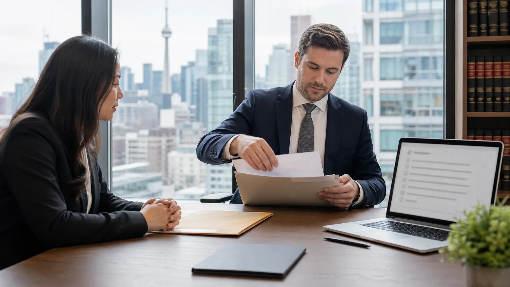 Avocat canadien préparant une mise en demeure pour avis Google