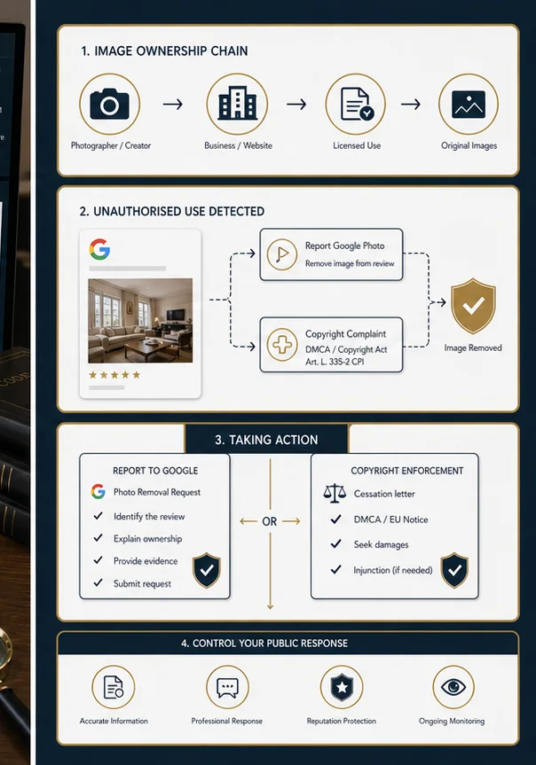 Examen Google utilisant des photos protégées par le droit d'auteur dans France
