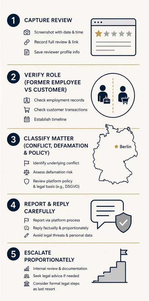 Former Employee Google Review In Germany: Evidence, Removal And Retaliation Risks