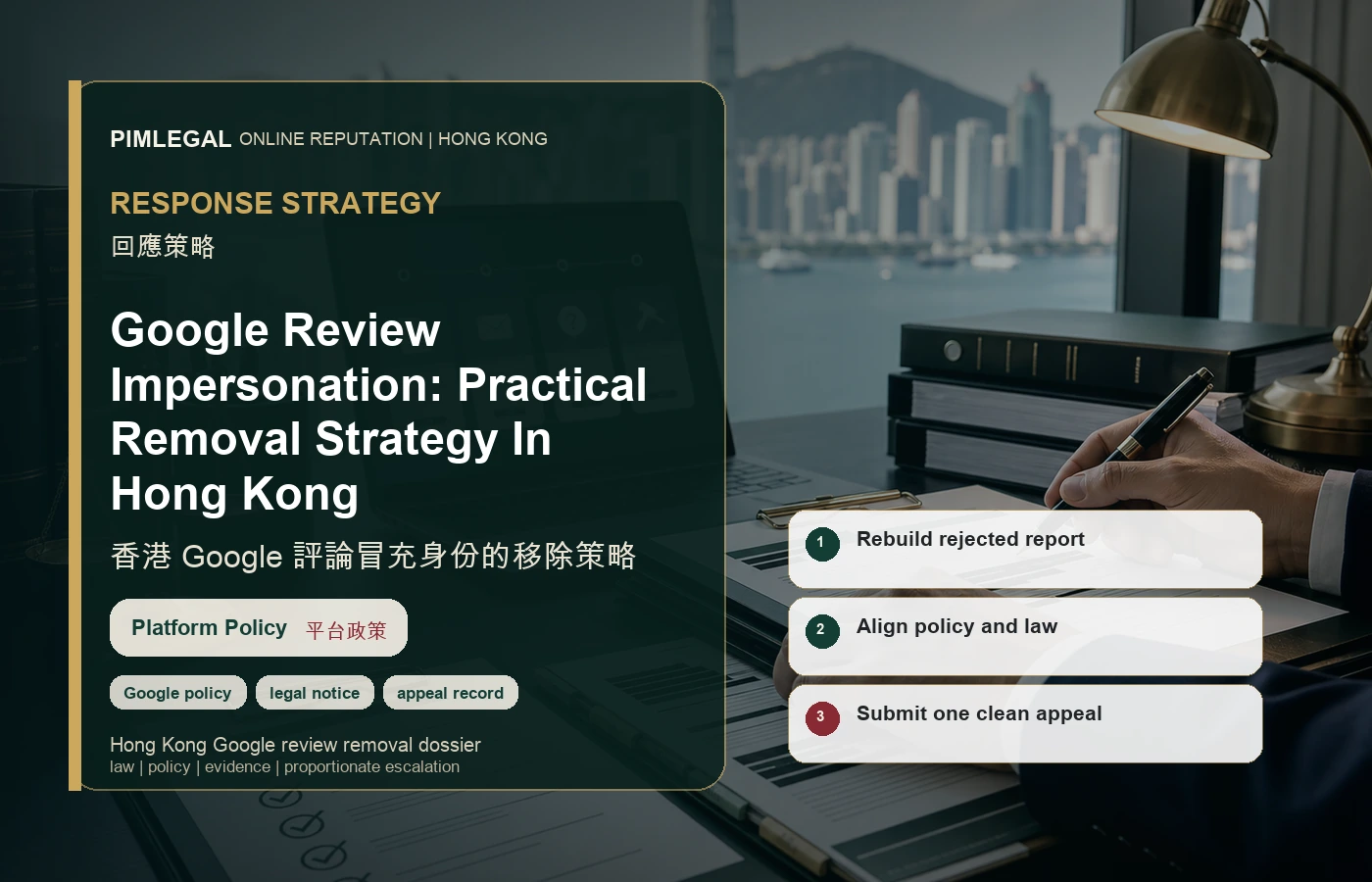 香港 Google 評論冒充身份的移除策略 response strategy in Hong Kong