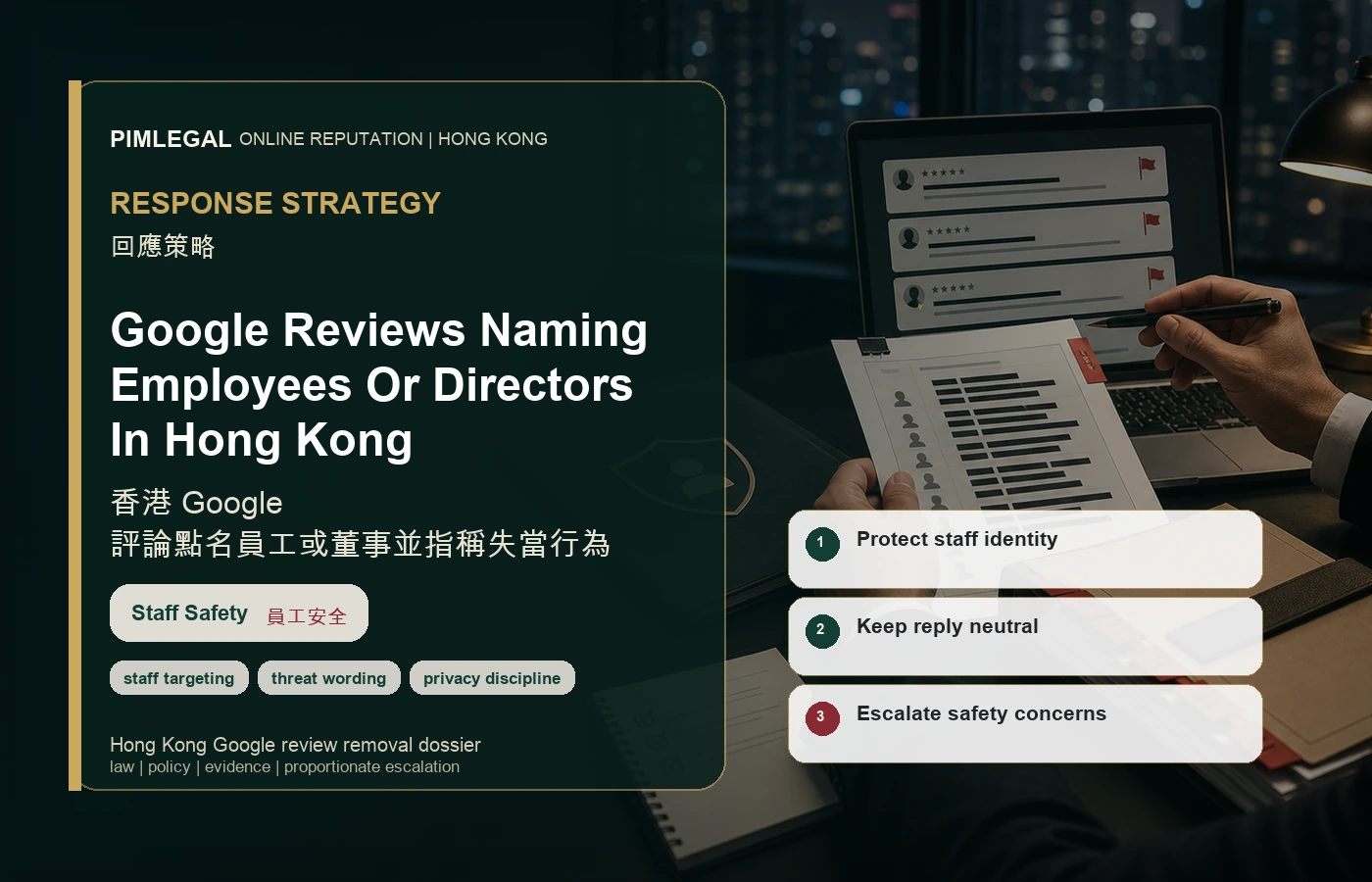 Google Reviews Naming Employees Or Directors In Hong Kong response strategy in Hong Kong