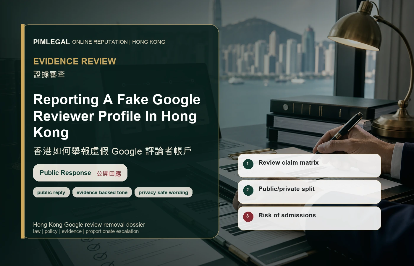 香港如何舉報虛假 Google 評論者帳戶 evidence file in Hong Kong
