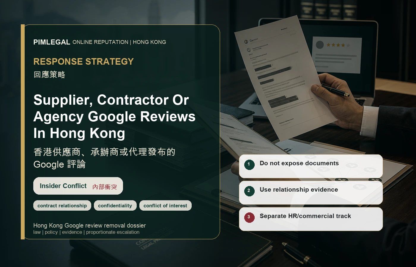 香港供應商、承辦商或代理發布的 Google 評論 response strategy in Hong Kong