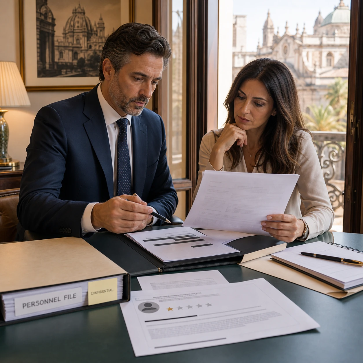 Italian lawyer reviewing a Google review posted by a former employee
