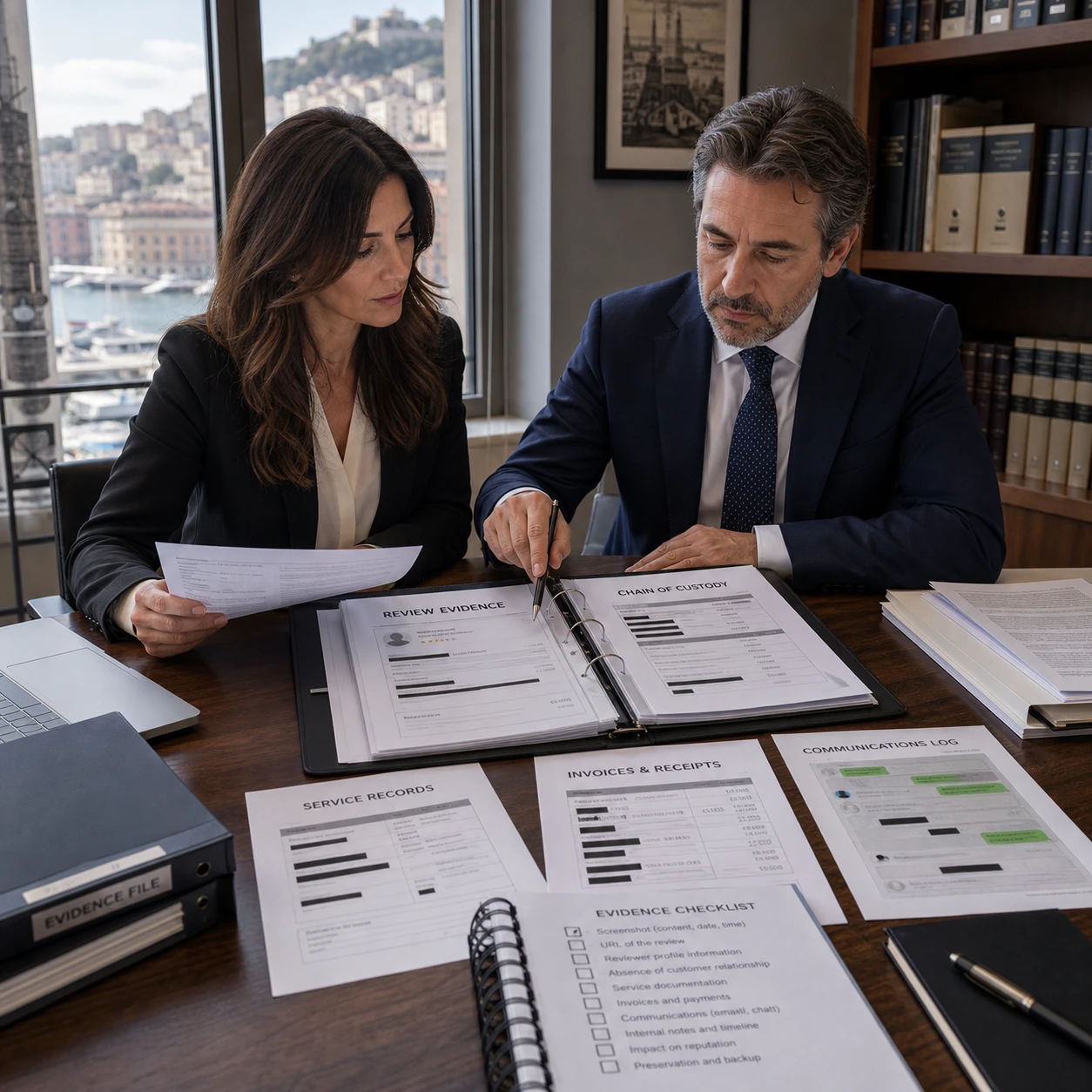 Italian evidence binder for requesting Google review removal