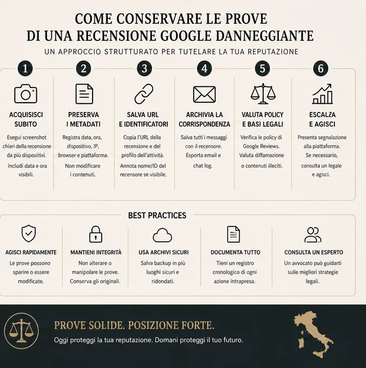 Checklist Della Prova Per Rimuovere Una Recensione Google In Italia: Cosa Convince Davvero Google E Il Legale