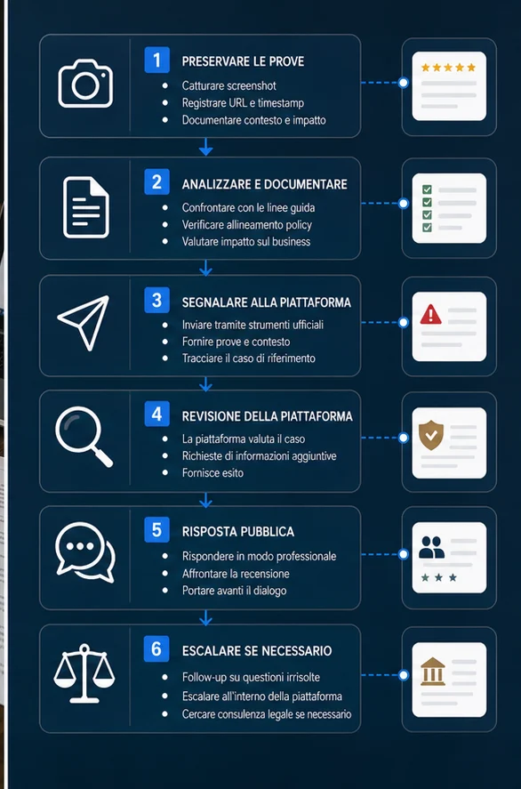 Recensione di Google che accusa un'azienda di soppressione delle recensioni in Italia