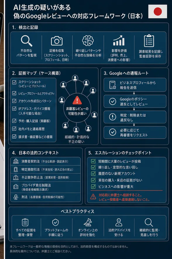 日本 での AI が生成した疑わしい偽の Google レビュー