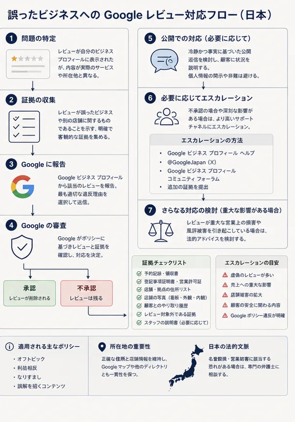 日本での誤った事業者宛てGoogleレビュー
