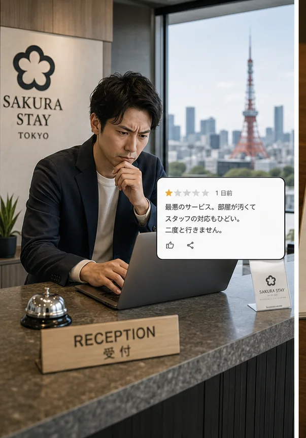 日本での誤った事業者宛てGoogleレビュー