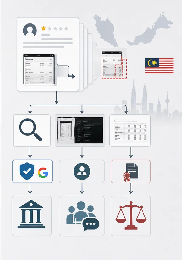 Ulasan Google Dengan Tangkapan Skrin Atau Dokumen Palsu Di Malaysia