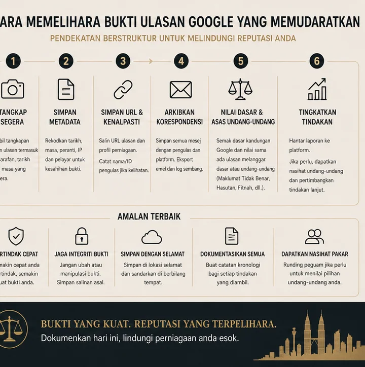 Checklist Bukti Untuk Pembuangan Ulasan Google Di Malaysia: Apa Yang Benar-Benar Meyakinkan Google Dan Peguam