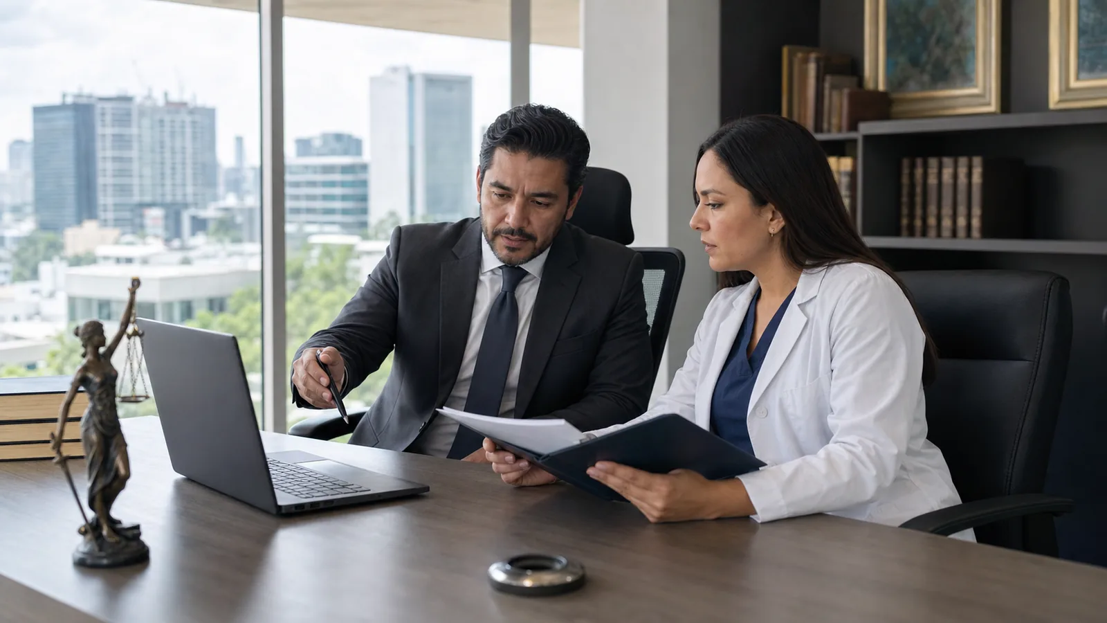 Mexican lawyer and clinic director reviewing a defamatory Google review in Mexico City