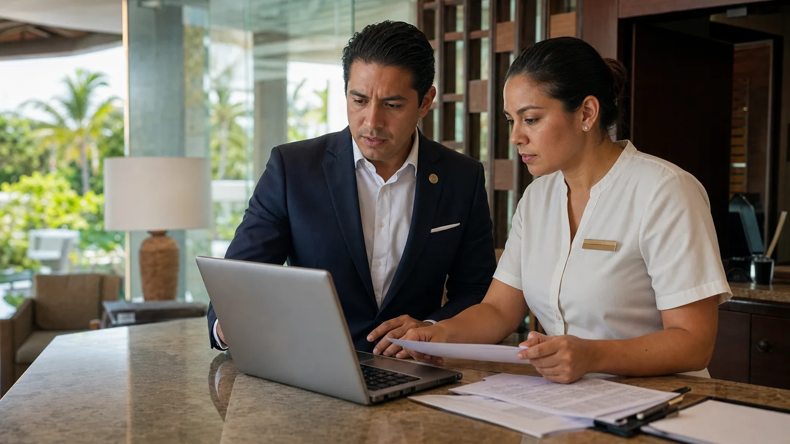 Guadalajara business team checking customer records against suspicious Google reviews