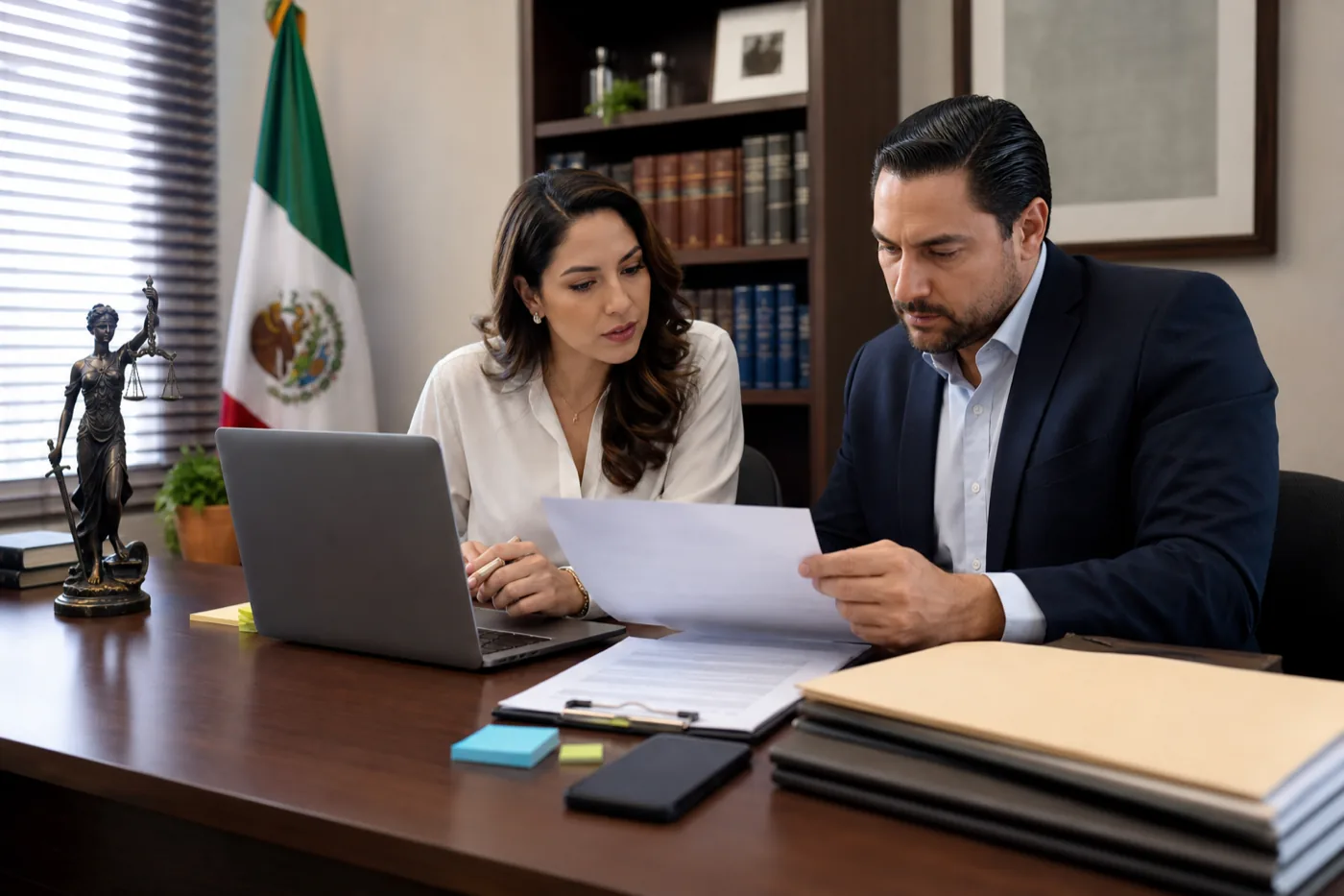 Mexican lawyer drafting a legal notice for Google review removal strategy