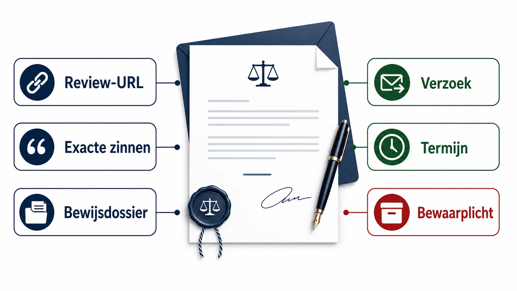 Infographic over een sommatiebrief voor een lasterlijke Google review