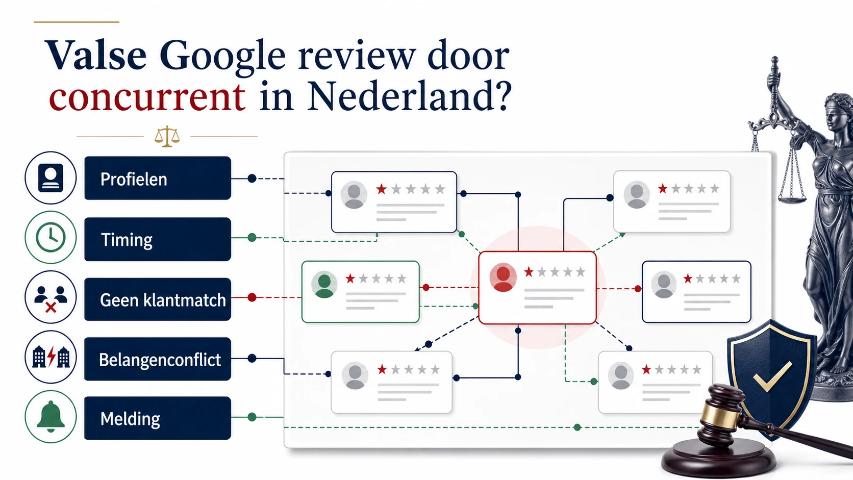 Infographic over valse Google reviews door concurrenten in Nederland
