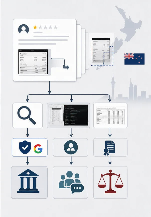 Google Review Using Fake Screenshots Or Documents In New Zealand