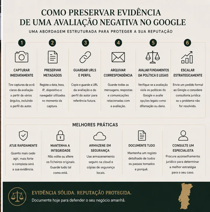Preservação De Prova De Avaliação Google Em Portugal: Guia Prático De Cadeia De Custódia