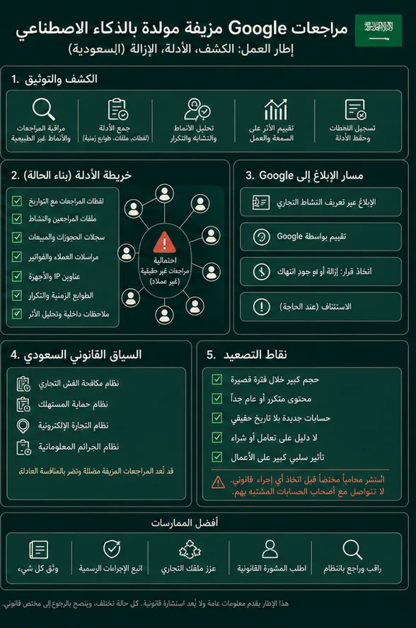 مراجعات Google المزيفة التي تم إنشاؤها بواسطة AI في المملكة العربية السعودية