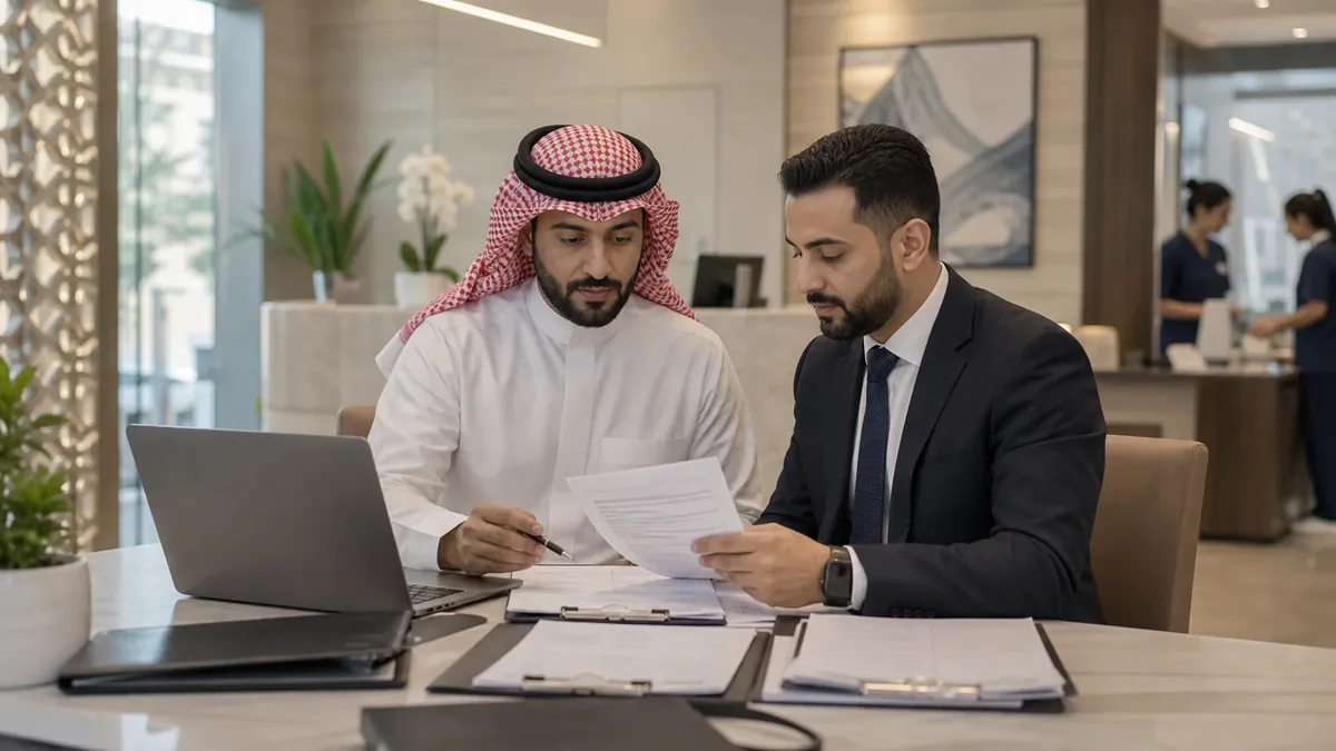 Jeddah business team checking records against a suspicious Google review