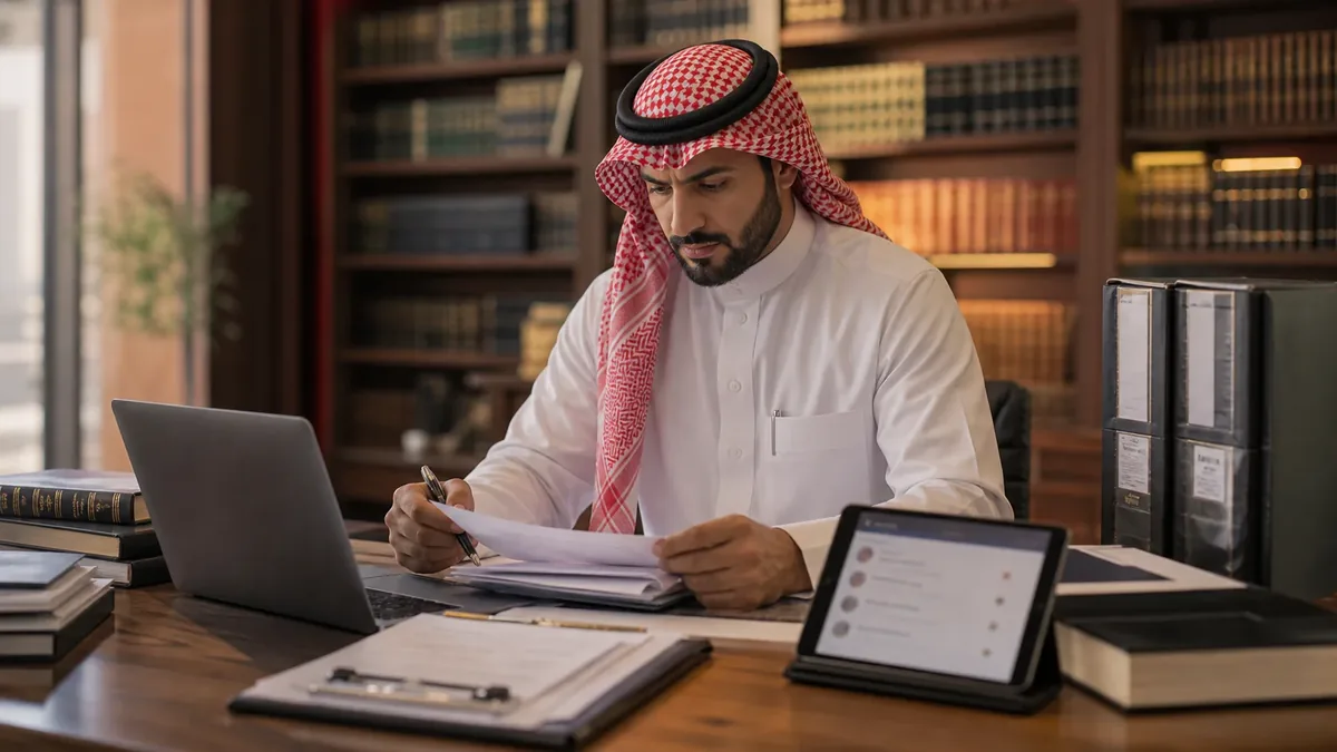 Saudi legal research library with online defamation case materials