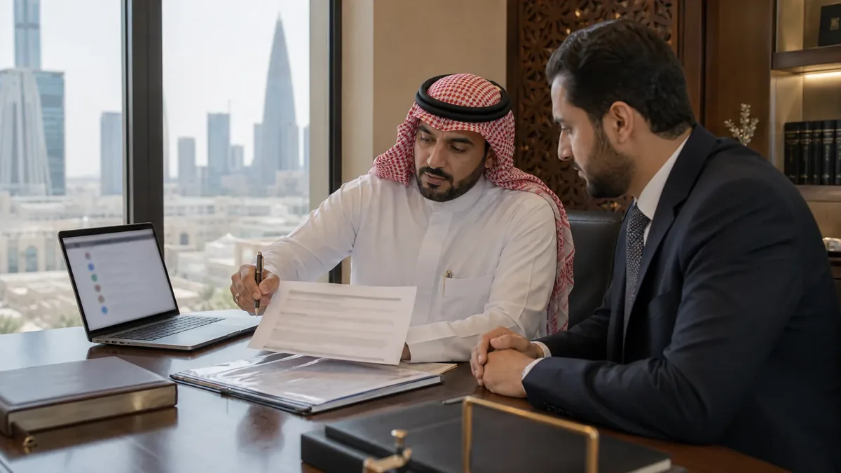 Saudi lawyer preparing a Google policy report and legal notice