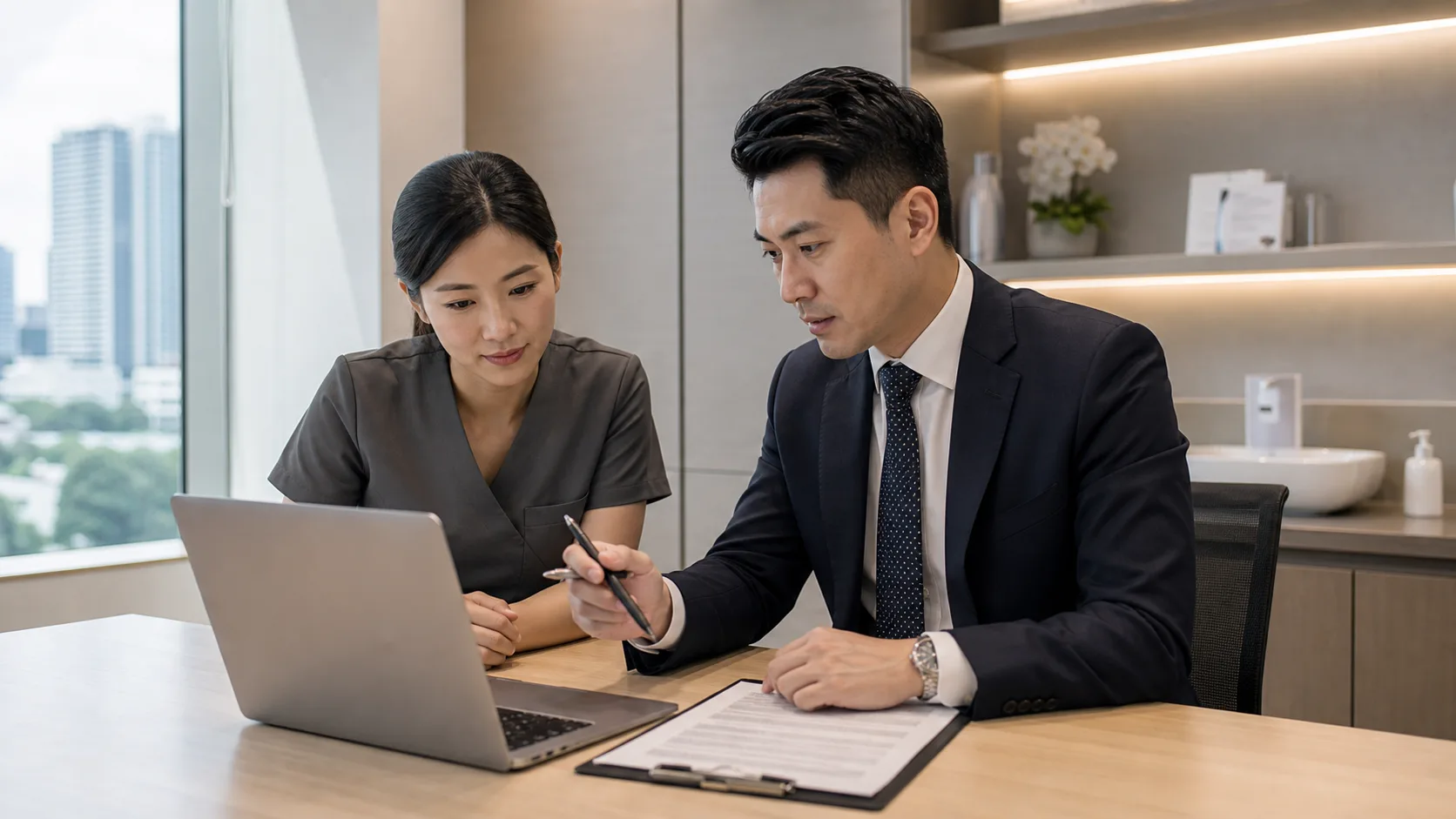 Singapore clinic manager and lawyer drafting a safe response to a Google review