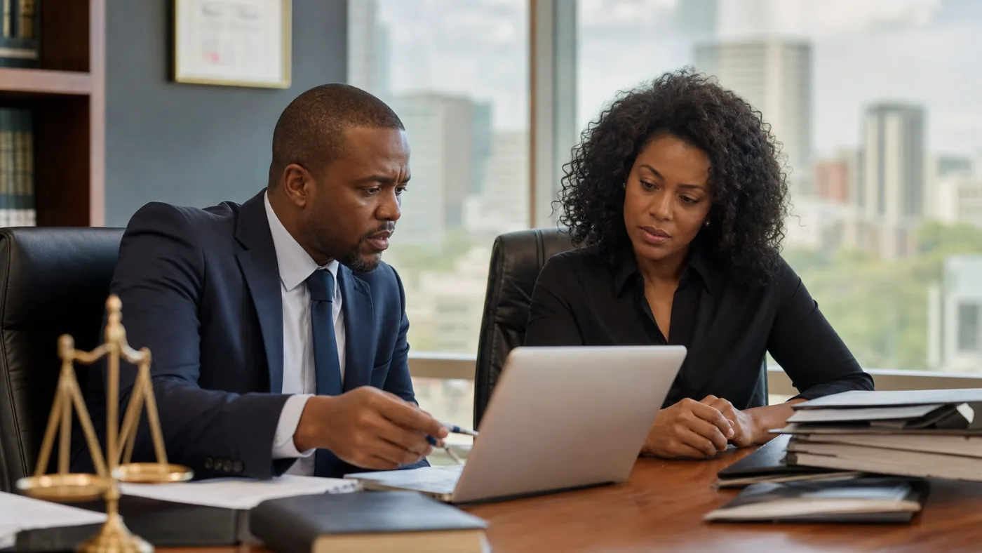 South African lawyer preparing a Google policy report and legal notice