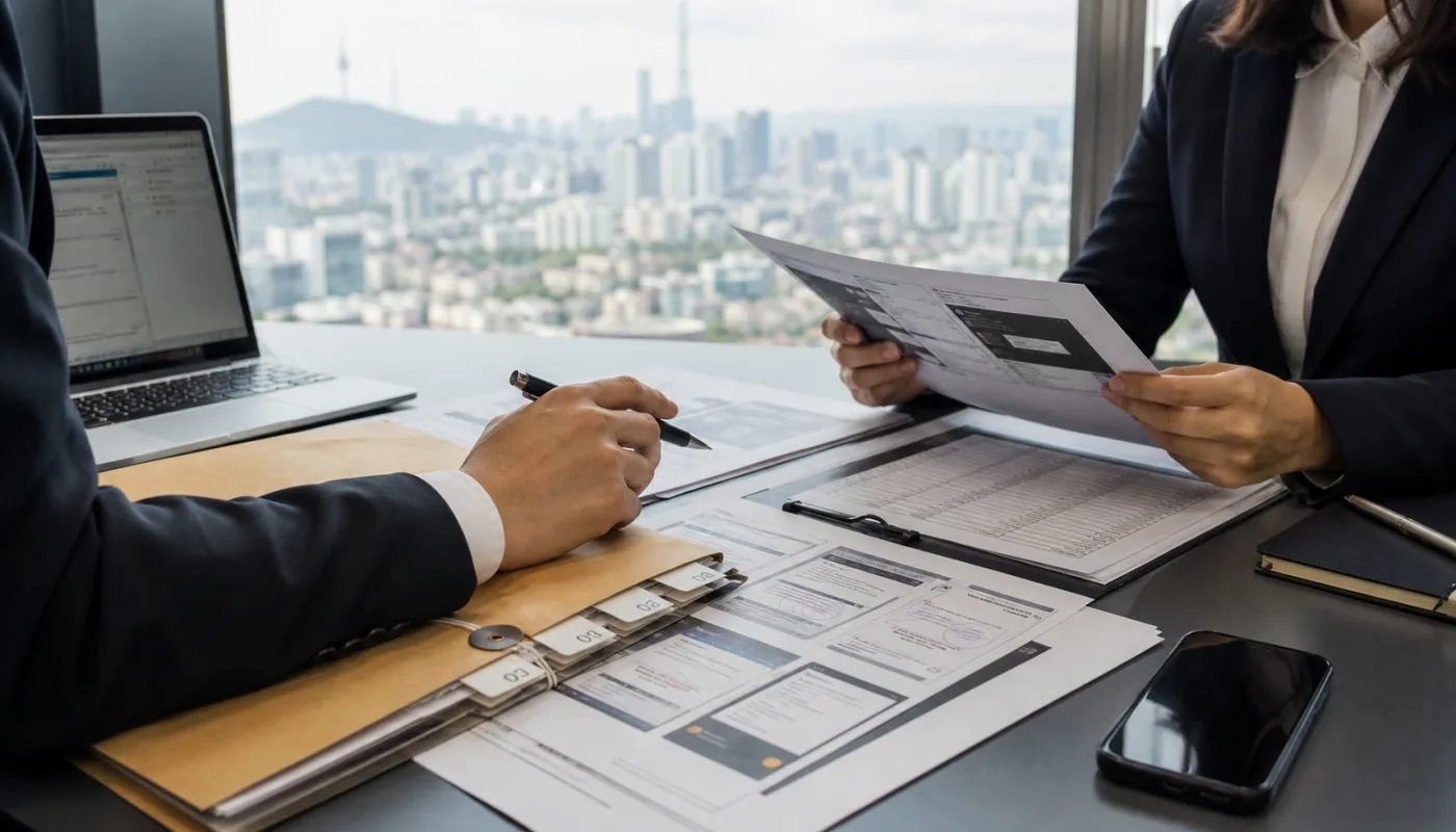 Chain of custody file for suspected fake Google review evidence in South Korea