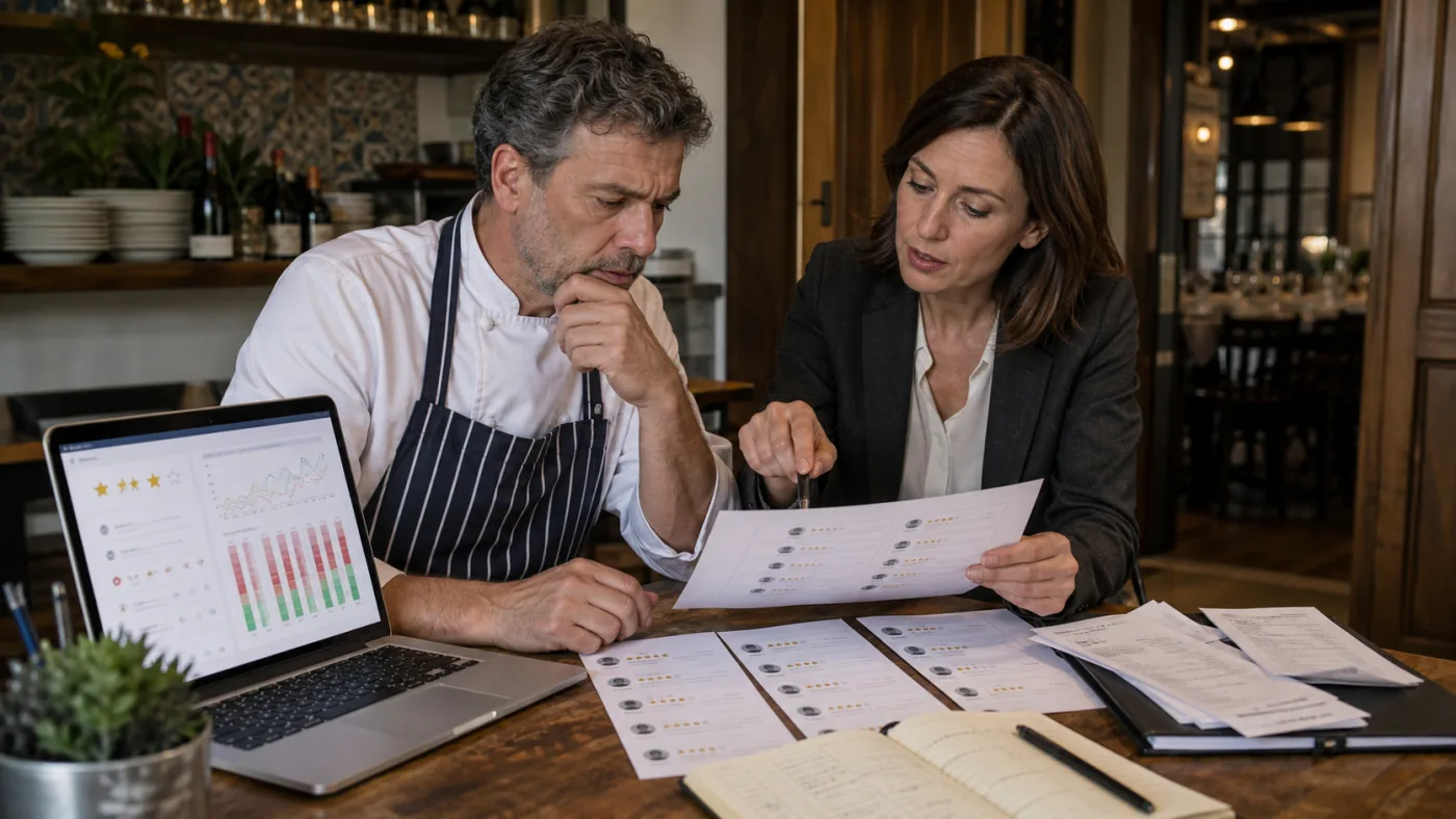 Restaurante en Valencia analizando una campaña coordinada de reseñas