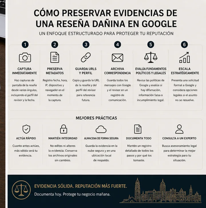 Checklist De Prueba Para Retirar Una Reseña Google En España: Lo Que Realmente Convence A Google Y Al Abogado