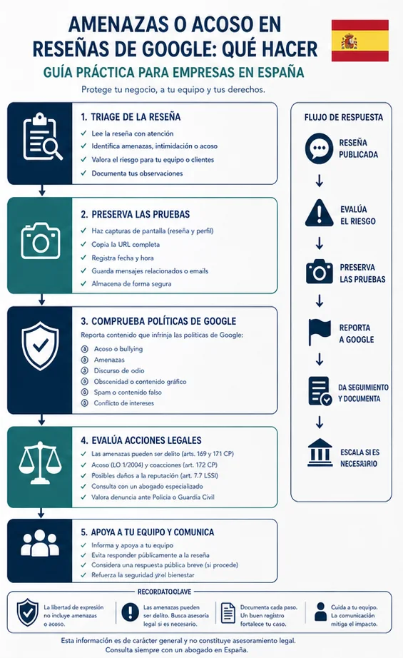 Reseñas De Google Que Acosan Al Personal O Contienen Amenazas: Estrategia Práctica De Retirada En España