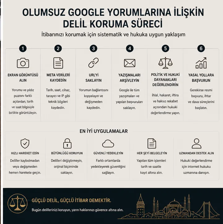 Türkiye Icin Google Yorum Delili Koruma: Pratik Chain-Of-Custody Rehberi