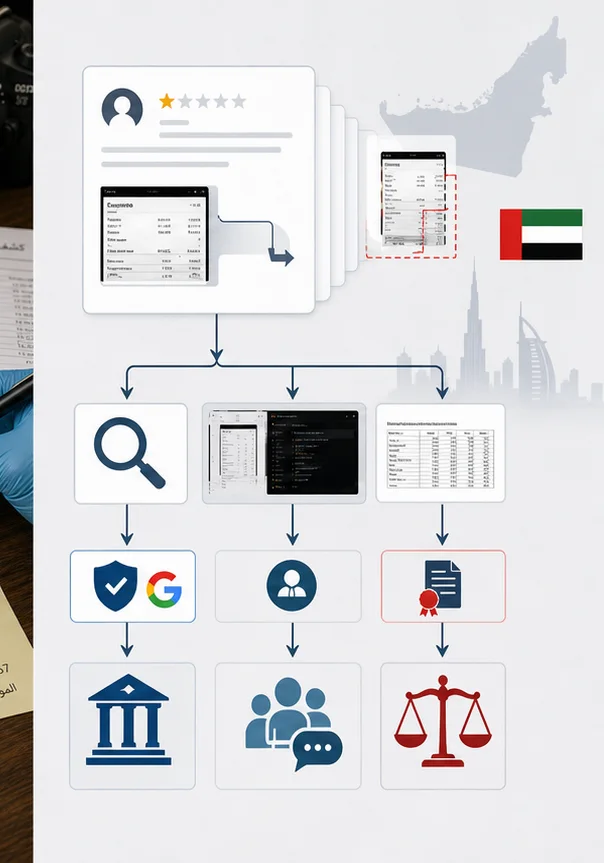مراجعة Google تستخدم لقطات شاشة أو مستندات مزيفة في الإمارات العربية المتحدة