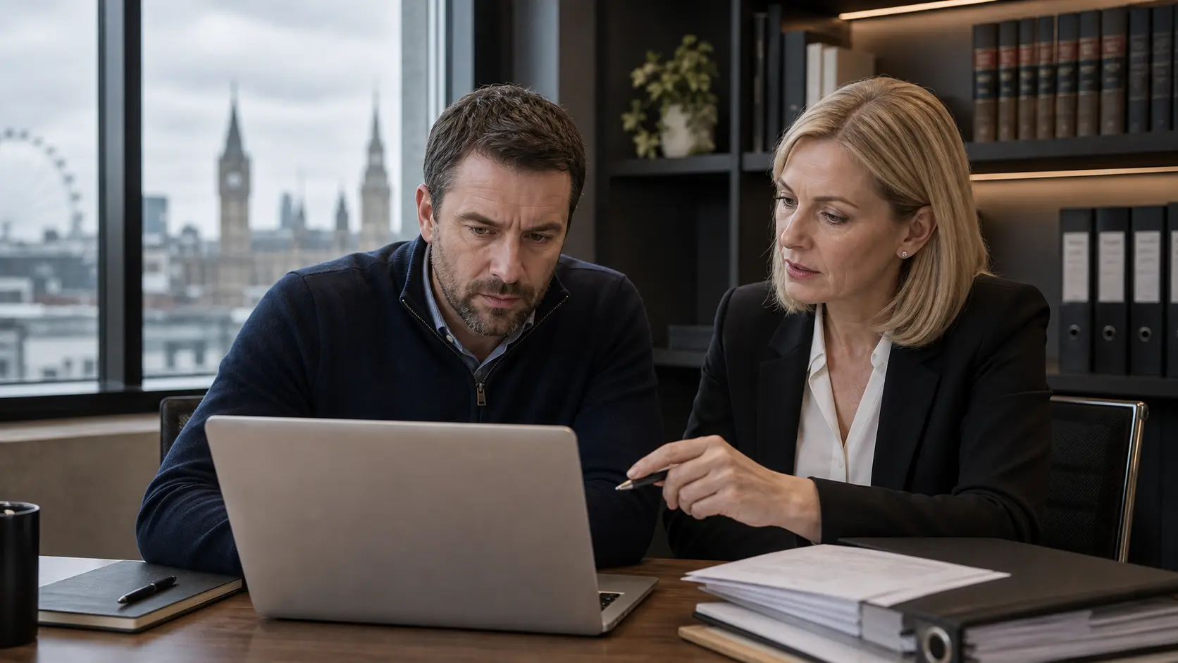 UK business owner and solicitor reviewing a former employee Google review dispute