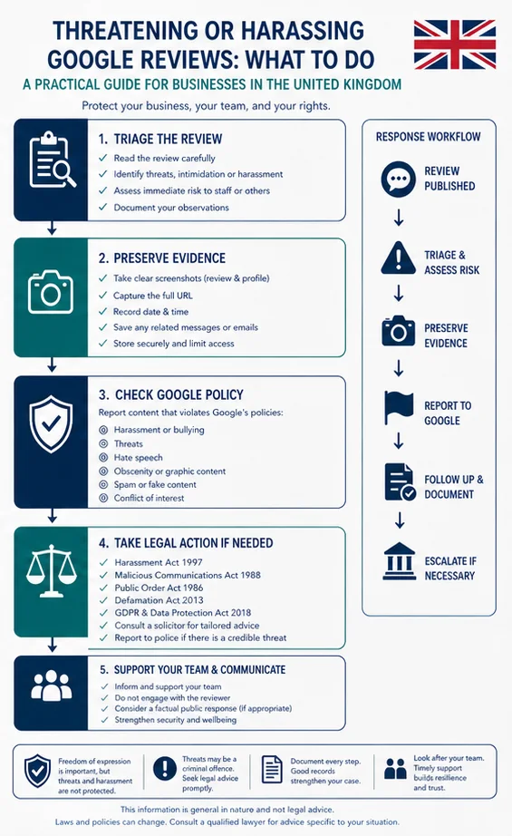 Google Reviews Harassing Staff Or Making Threats: Practical Removal Strategy In United Kingdom
