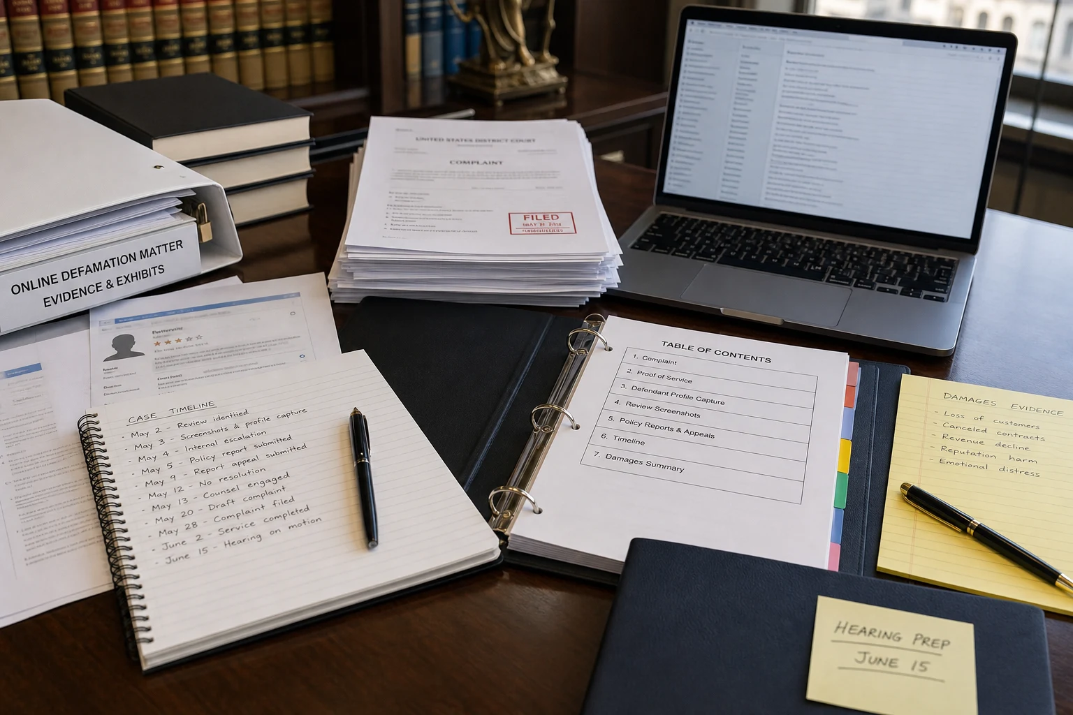 United States litigation docket, review screenshots, and evidence file prepared for Google review removal